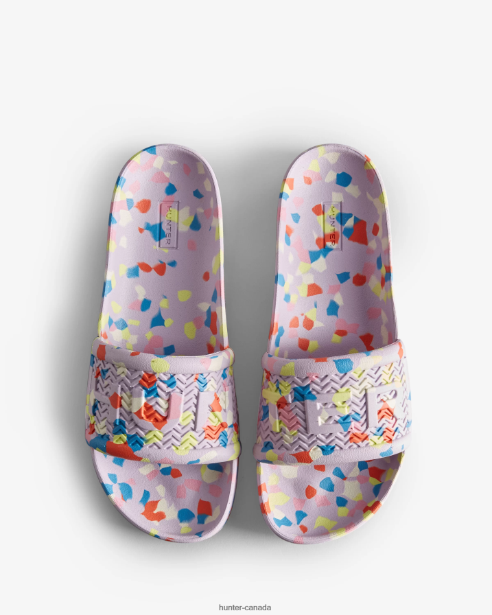 208Z2Z237 Hunter Boots - Hunter Women BLOOM Marble Slides Tempered Mauve