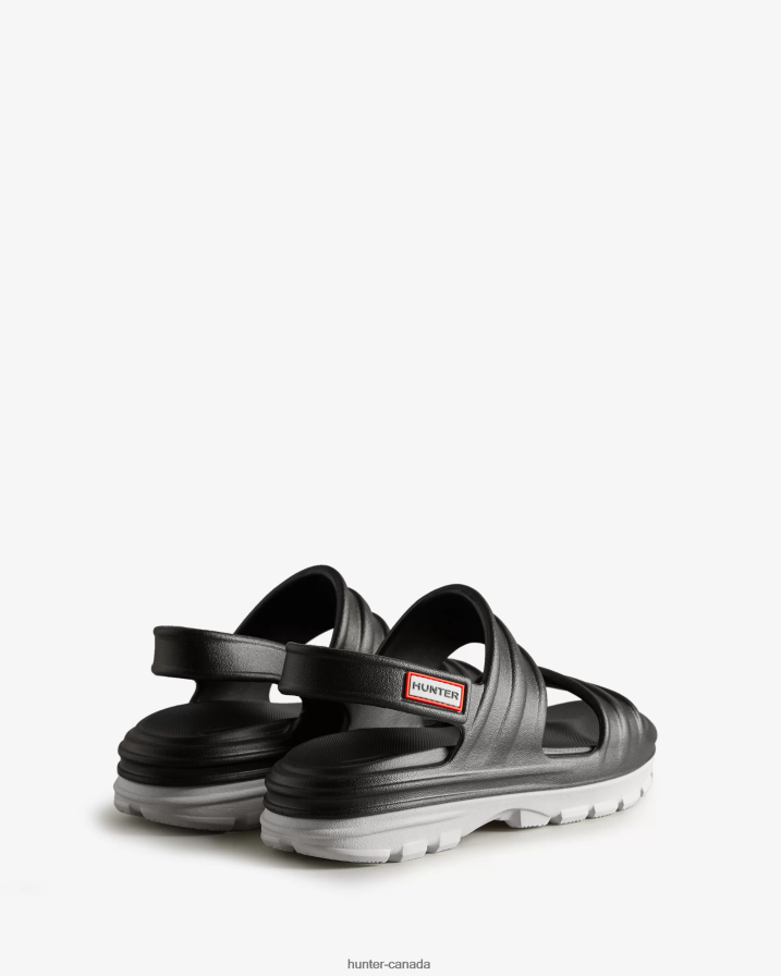 208Z2Z239 Hunter Boots Sale - Hunter Women BLOOM Sandal Black/White