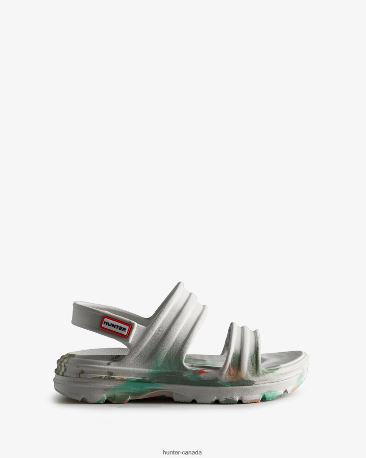208Z2Z244 Hunter Outlet - Hunter Women BLOOM Marble Sandal White