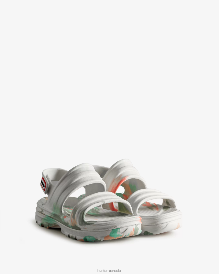 208Z2Z244 Hunter Outlet - Hunter Women BLOOM Marble Sandal White