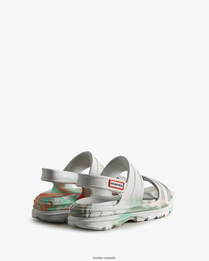 208Z2Z244 Hunter Outlet - Hunter Women BLOOM Marble Sandal White