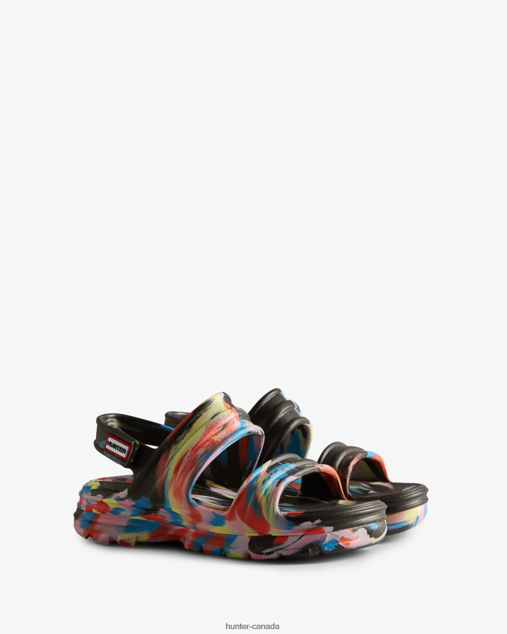 208Z2Z245 Hunter Boots - Hunter Women BLOOM Marble Sandal Black