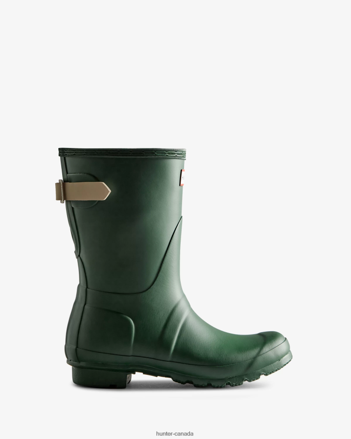 208Z2Z25 Hunter Boots - Hunter Women Short Back Adjustable Rain Boots Thicket Green/Skimming Stone