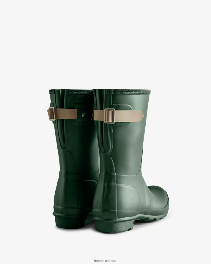 208Z2Z25 Hunter Boots - Hunter Women Short Back Adjustable Rain Boots Thicket Green/Skimming Stone