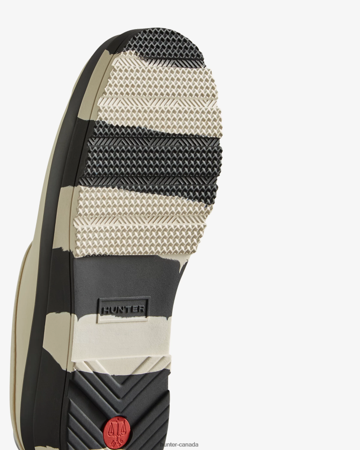 208Z2Z250 Hunter Canada - Hunter Women PLAY Striped Sole Clogs White Willow/Black