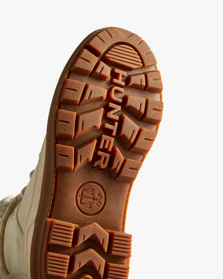 208Z2Z254 Hunter Canada - Hunter Women Rebel Explorer Leather Commando Boots Shaded White/Gum