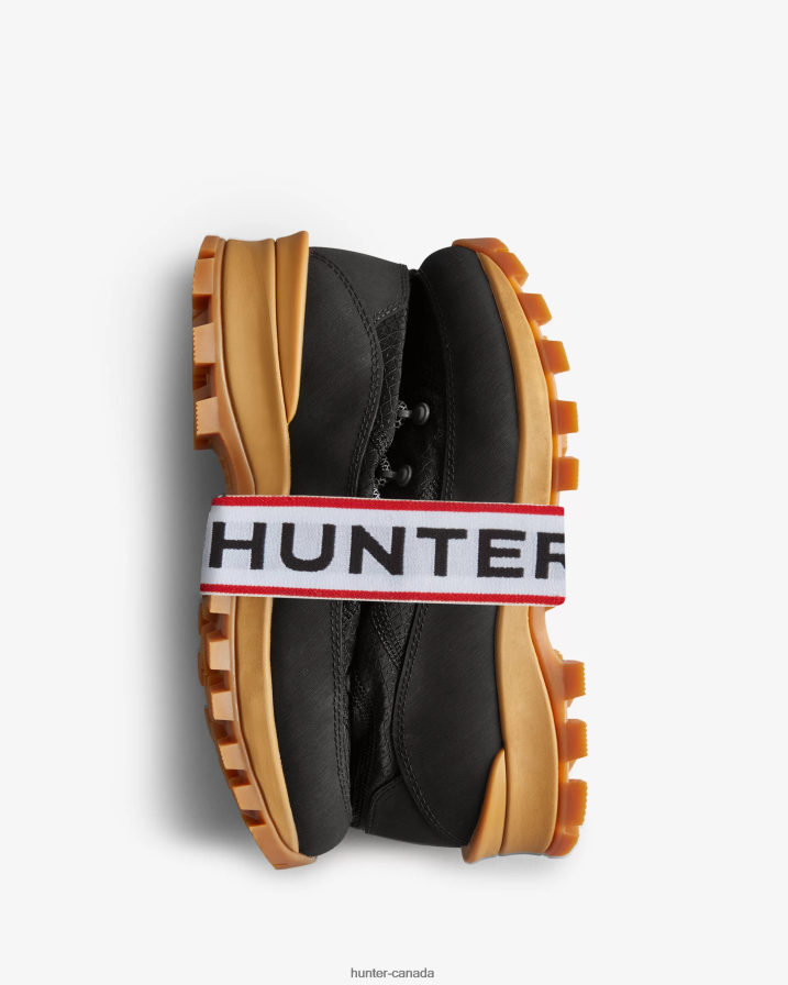 208Z2Z255 Hunter Boots Sale - Hunter Women Travel Explorer Lace-Up Commando Boots Black