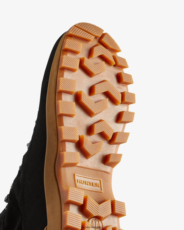 208Z2Z255 Hunter Boots Sale - Hunter Women Travel Explorer Lace-Up Commando Boots Black