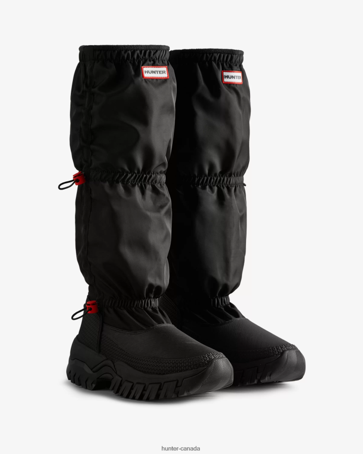 208Z2Z256 Hunter Outlet - Hunter Women Wanderer Insulated Tall Slouch Snow Boots Black