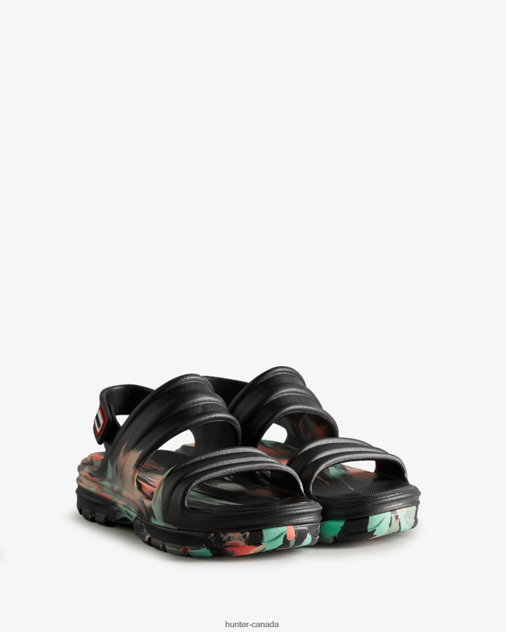 208Z2Z257 Hunter Boots - Hunter Women BLOOM Marble Sandal Black