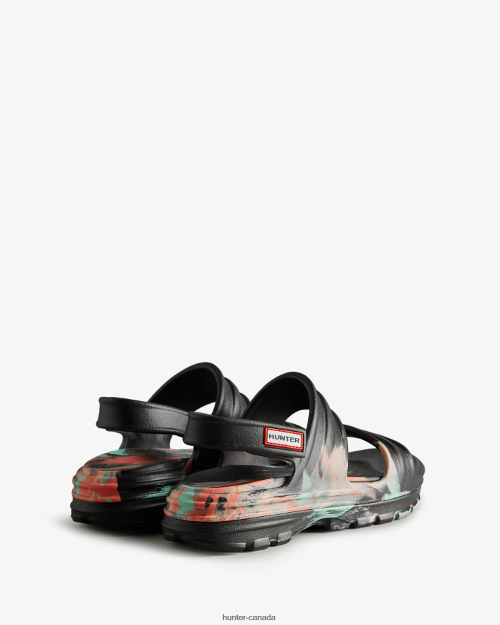 208Z2Z257 Hunter Boots - Hunter Women BLOOM Marble Sandal Black