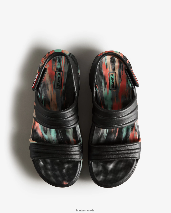 208Z2Z257 Hunter Boots - Hunter Women BLOOM Marble Sandal Black