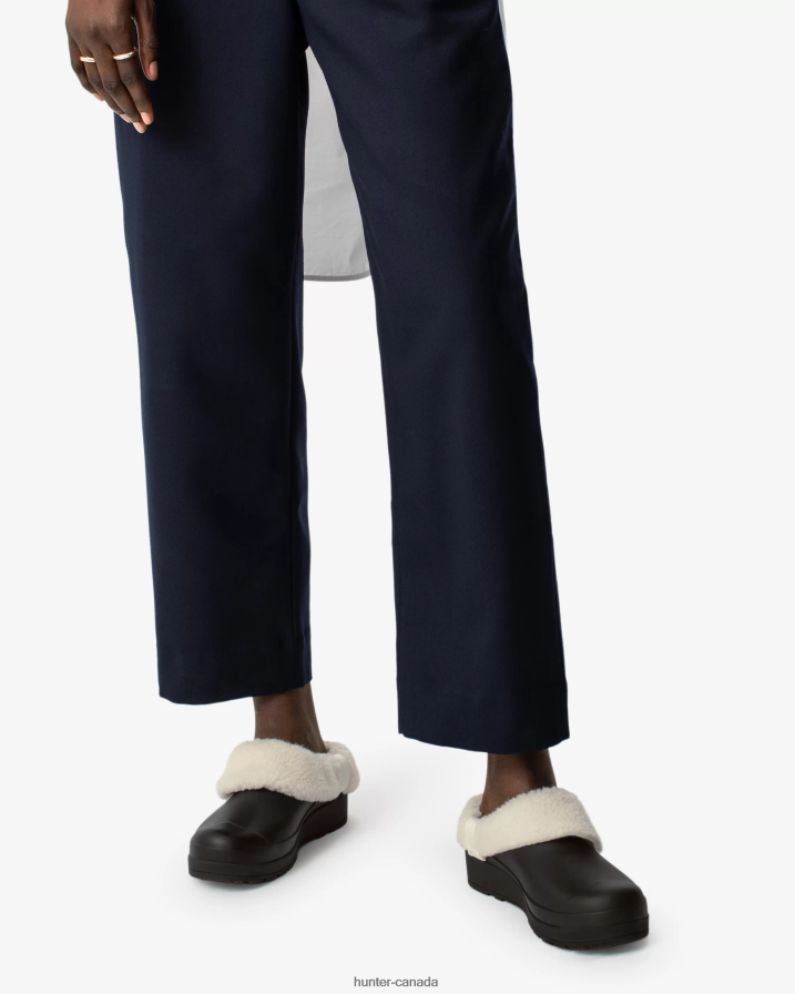 208Z2Z258 Hunter Canada - Hunter Women Play Vegan Shearling Insulated Clogs Black