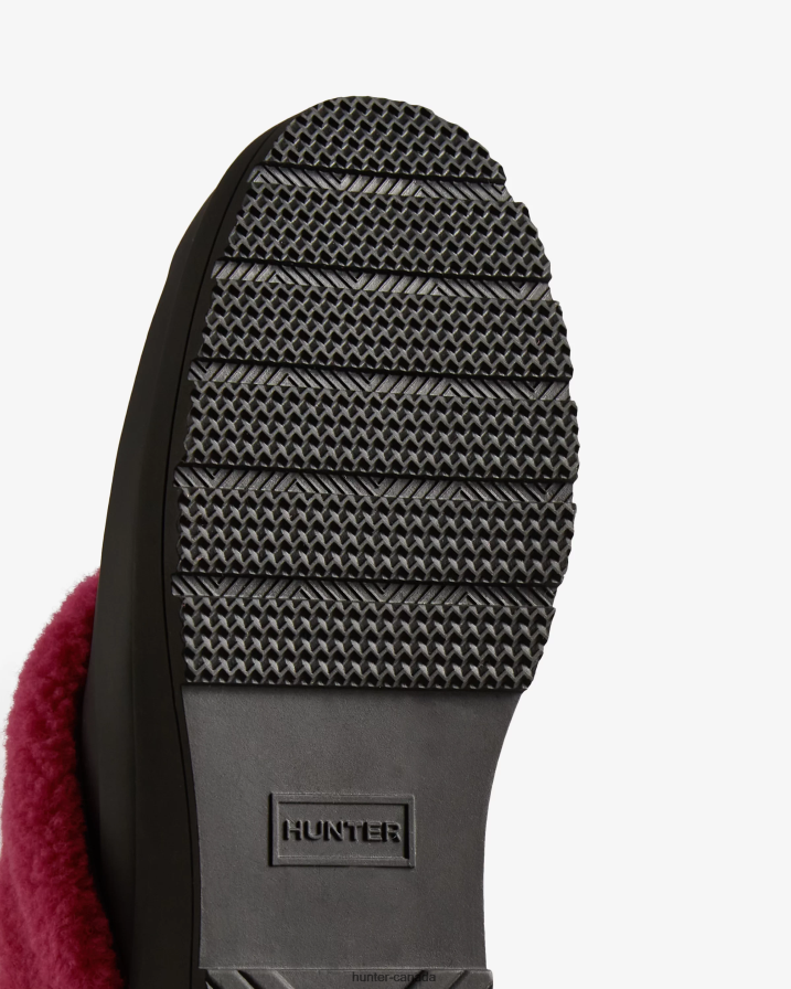 208Z2Z259 Hunter Boots Sale - Hunter Women Play Vegan Shearling Insulated Clogs Black/Prismatic Pink