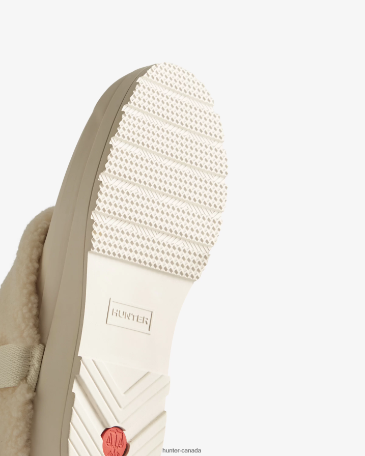 208Z2Z261 Hunter Boots - Hunter Women Play Vegan Shearling Insulated Clogs White Willow