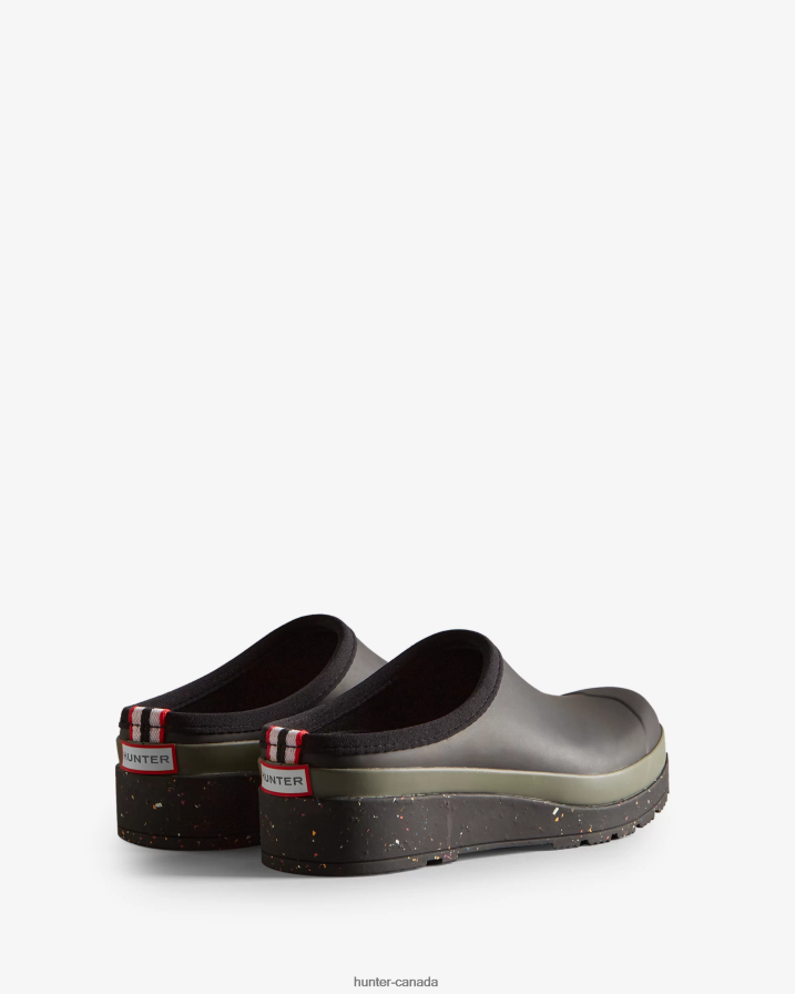 208Z2Z267 Hunter Boots Sale - Hunter Women Play Speckle Sole Clogs Black/Urban Grey