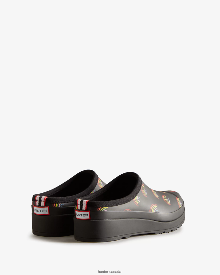 208Z2Z268 Hunter Outlet - Hunter Women Play Mini Rainbow Clogs Mini Rainbow Print