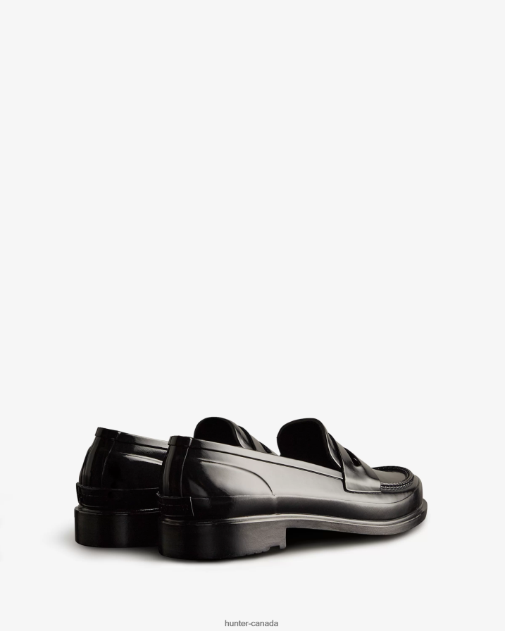 208Z2Z269 Hunter Boots - Hunter Women Refined Gloss Penny Loafers Black