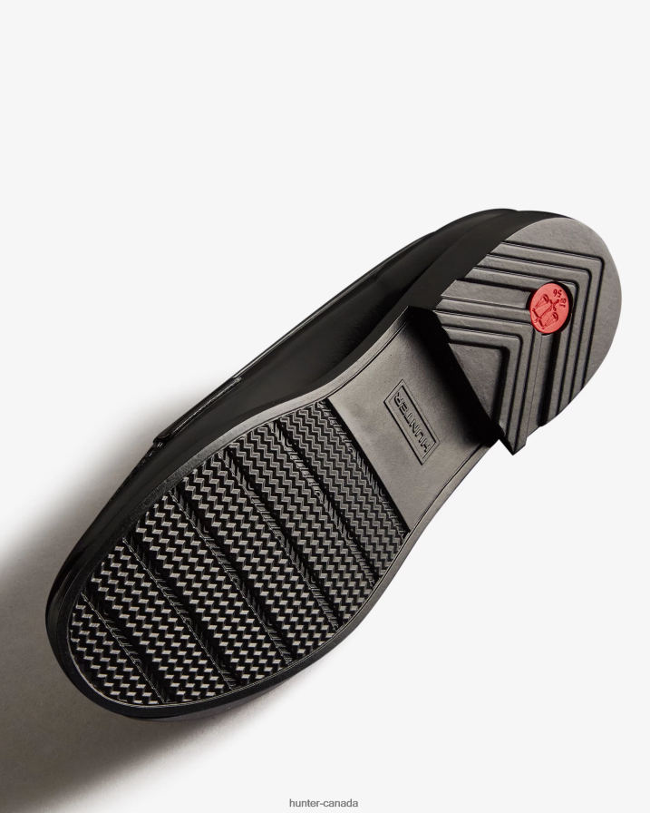 208Z2Z269 Hunter Boots - Hunter Women Refined Gloss Penny Loafers Black