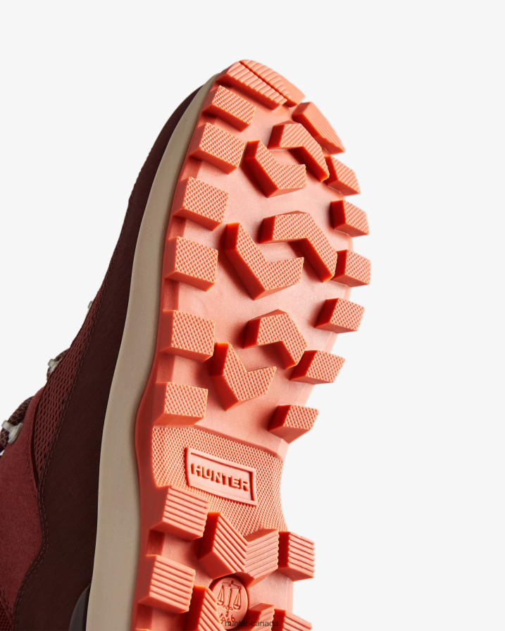 208Z2Z272 Hunter Outlet - Hunter Women Explorer Insulated Lace-Up Commando Boots Muted Berry/Ruskea Brown/Fall Red