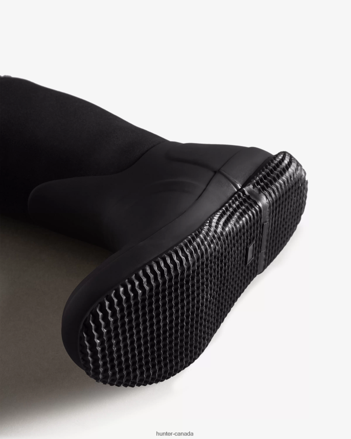 208Z2Z274 Hunter Canada - Hunter Women Insulated Roll Top Vegan Shearling Boots Black