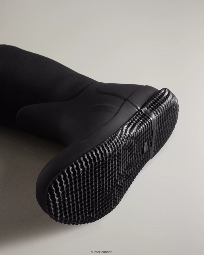 208Z2Z274 Hunter Canada - Hunter Women Insulated Roll Top Vegan Shearling Boots Black