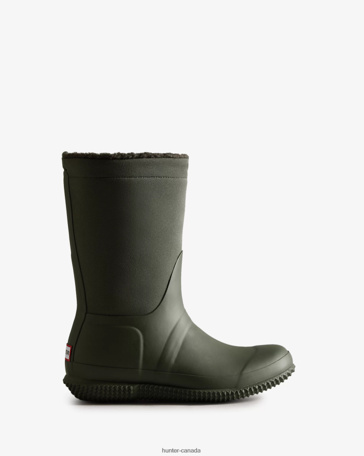 208Z2Z275 Hunter Boots Sale - Hunter Women Insulated Roll Top Vegan Shearling Boots Dark Olive