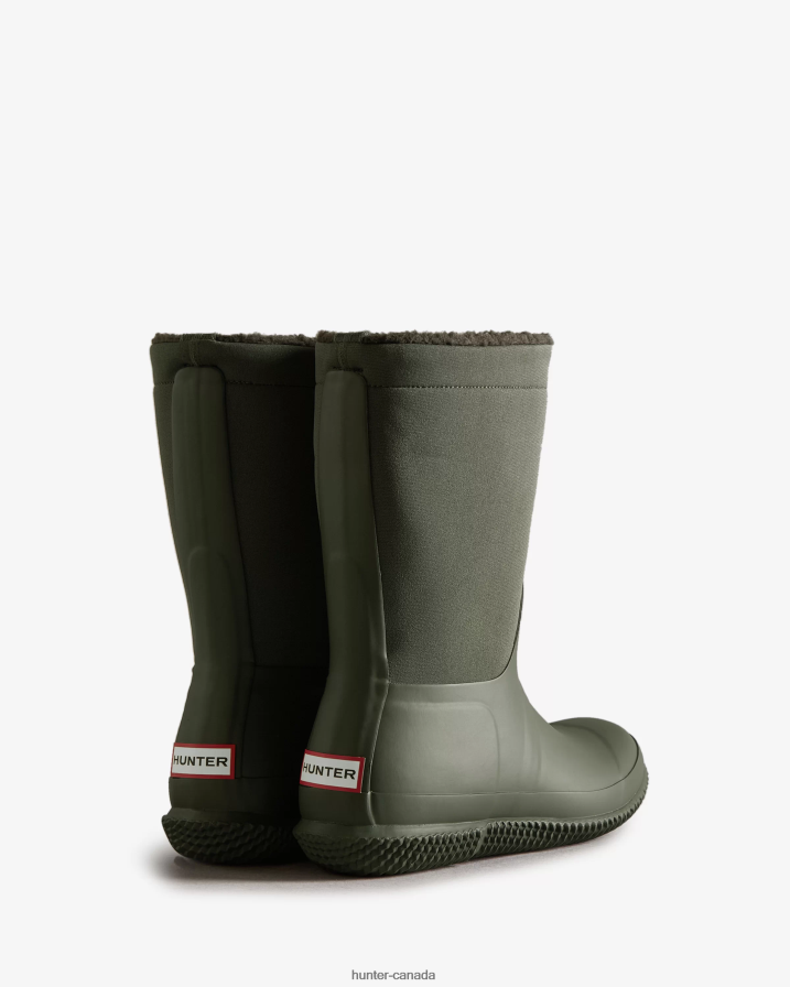 208Z2Z275 Hunter Boots Sale - Hunter Women Insulated Roll Top Vegan Shearling Boots Dark Olive