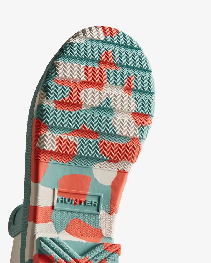 208Z2Z280 Hunter Outlet - Hunter Women Colour Splash Sole Chelsea Boots Birdseye Blue/White Willow/Persimmon Pink