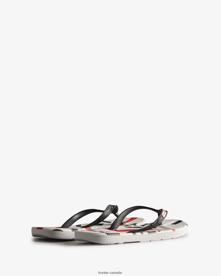 208Z2Z283 Hunter Boots Sale - Hunter Women Exploded Logo Flip Flops Black