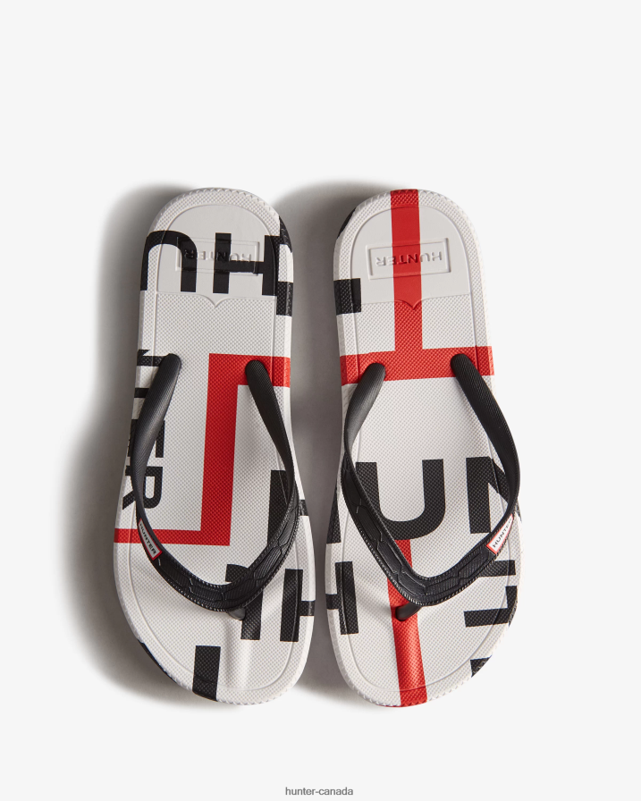 208Z2Z283 Hunter Boots Sale - Hunter Women Exploded Logo Flip Flops Black