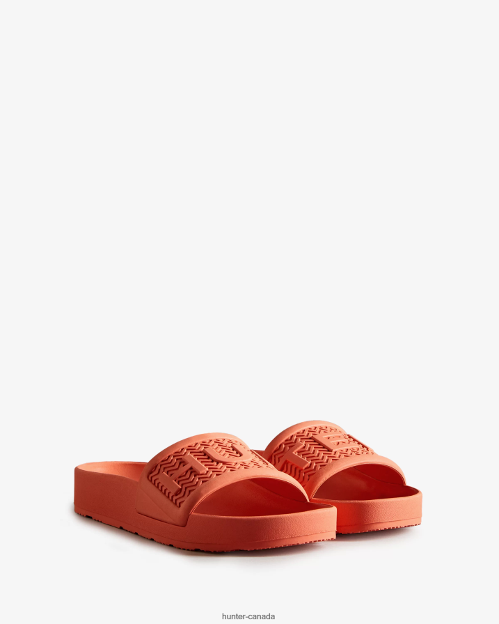 208Z2Z284 Hunter Outlet - Hunter Women BLOOM Slides Sun-Cup Orange