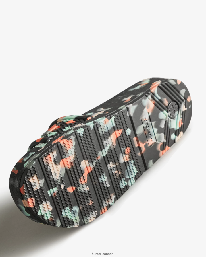 208Z2Z285 Hunter Boots - Hunter Women BLOOM Marble Slides Black