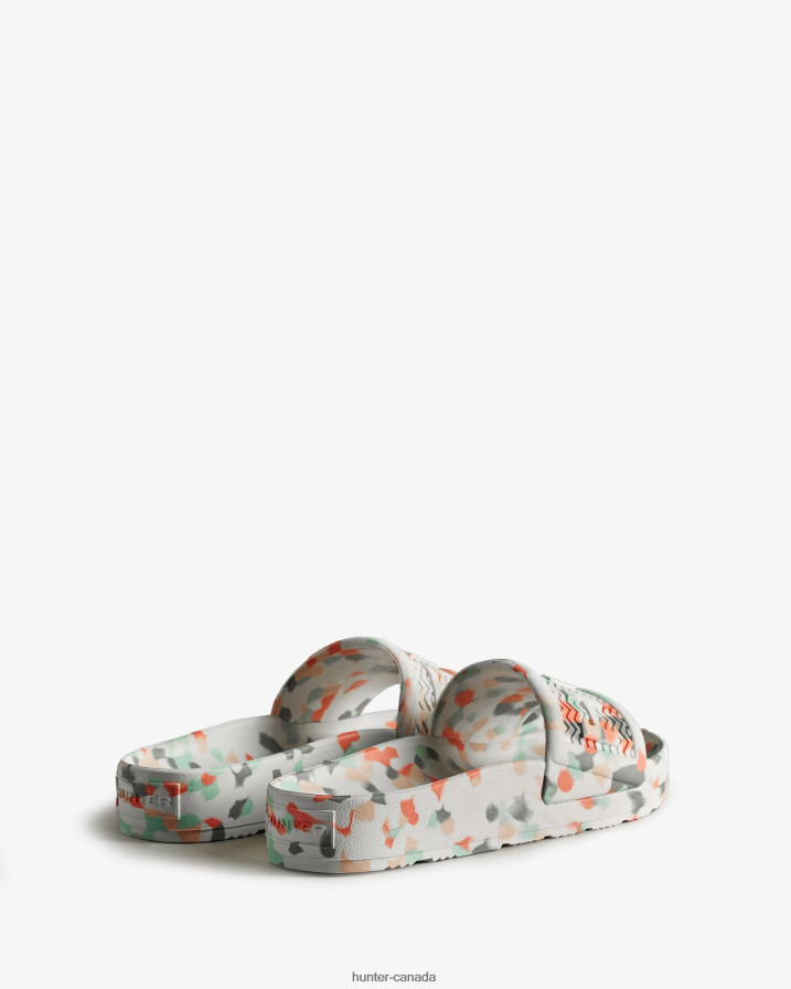 208Z2Z286 Hunter Canada - Hunter Women BLOOM Marble Slides White