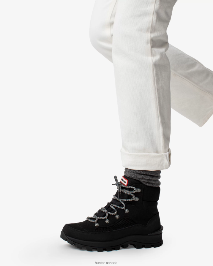 208Z2Z299 Hunter Boots Sale - Hunter Women Explorer Insulated Lace-Up Commando Boots Black