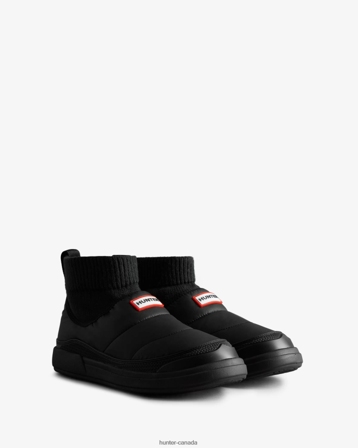 208Z2Z302 Hunter Canada - Hunter Women In/Out Insulated Knitted Cuff Slipper Boot Black