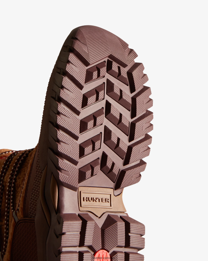 208Z2Z304 Hunter Outlet - Hunter Women Wanderer Vegan Shearling Insulated Short Snow Boots Mawson Creek/Muted Berry