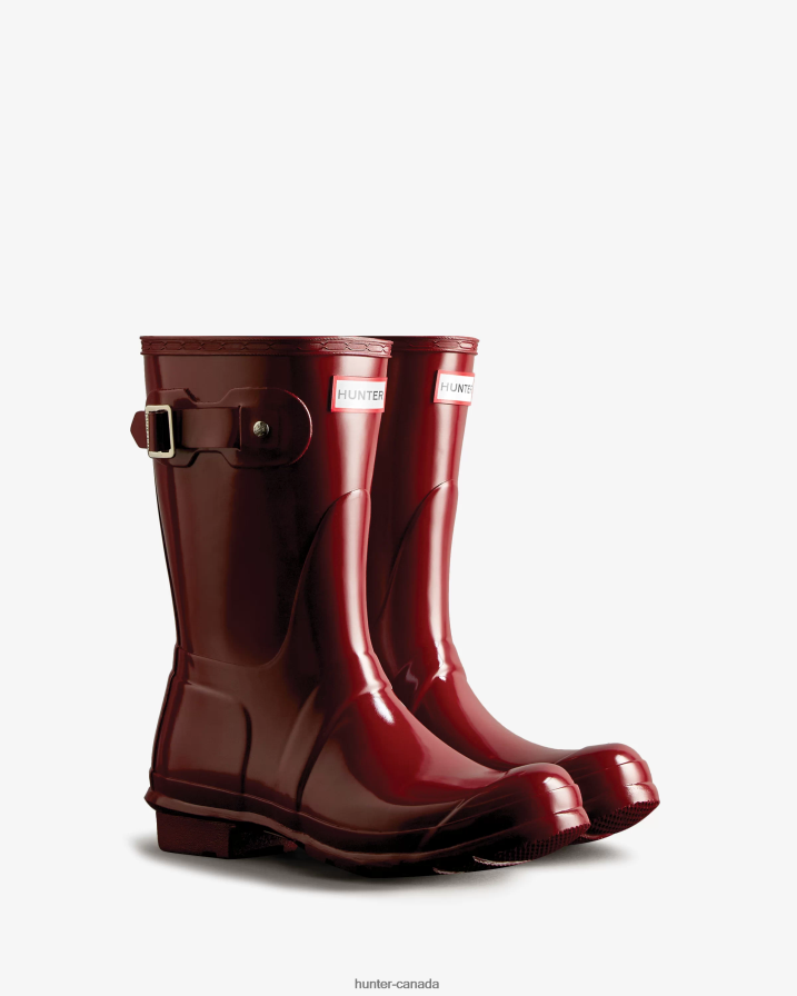 208Z2Z305 Hunter Boots - Hunter Women Original Short Gloss Rain Boots Fall Red