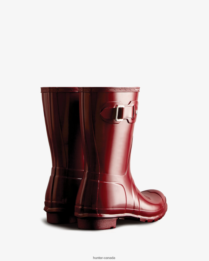 208Z2Z305 Hunter Boots - Hunter Women Original Short Gloss Rain Boots Fall Red