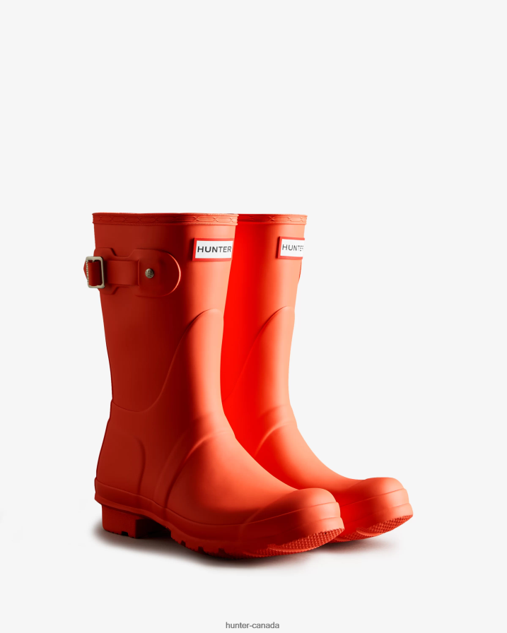 208Z2Z306 Hunter Canada - Hunter Women Original Short Rain Boots Sun-Cup Orange