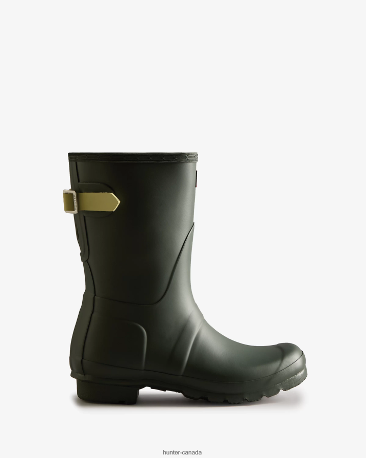 208Z2Z307 Hunter Boots Sale - Hunter Women Short Back Adjustable Rain Boots Maa Green/Wild Green