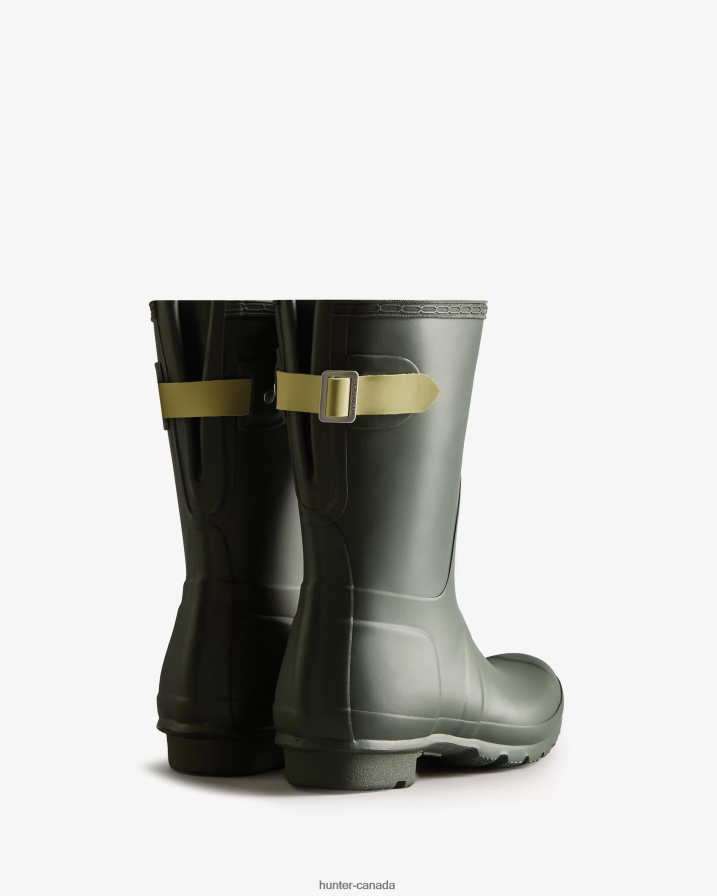 208Z2Z307 Hunter Boots Sale - Hunter Women Short Back Adjustable Rain Boots Maa Green/Wild Green