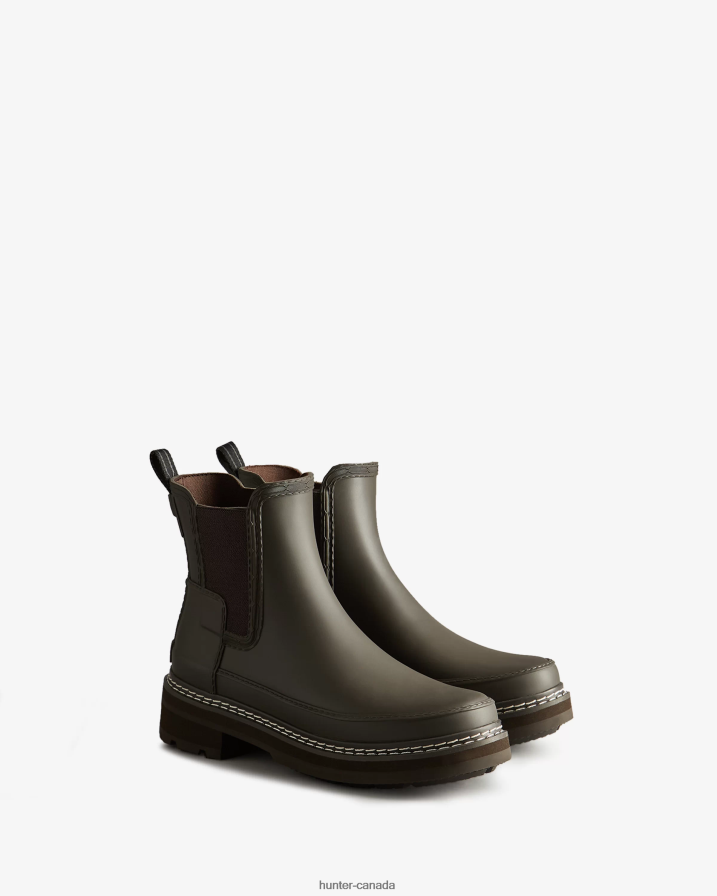 208Z2Z313 Hunter Boots - Hunter Women Refined Stitch Detail Chelsea Boots Bitter Chocolate