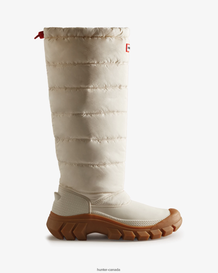 208Z2Z322 Hunter Canada - Hunter Women Intrepid Insulated Tall Snow Boots White Willow/Gum