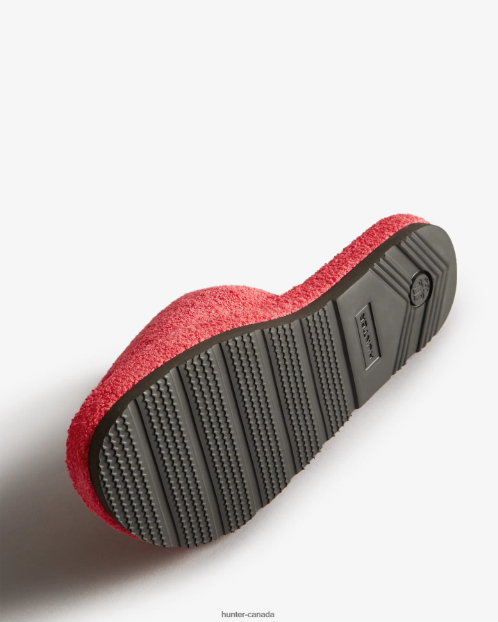 208Z2Z327 Hunter Boots Sale - Hunter Women Terry Towelling Beach Platform Adjustable Slide Rowan Pink