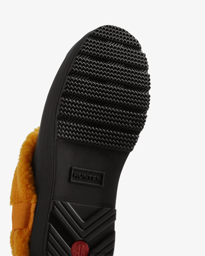 208Z2Z328 Hunter Outlet - Hunter Women Play Vegan Shearling Insulated Clogs Black/Nomad Orange