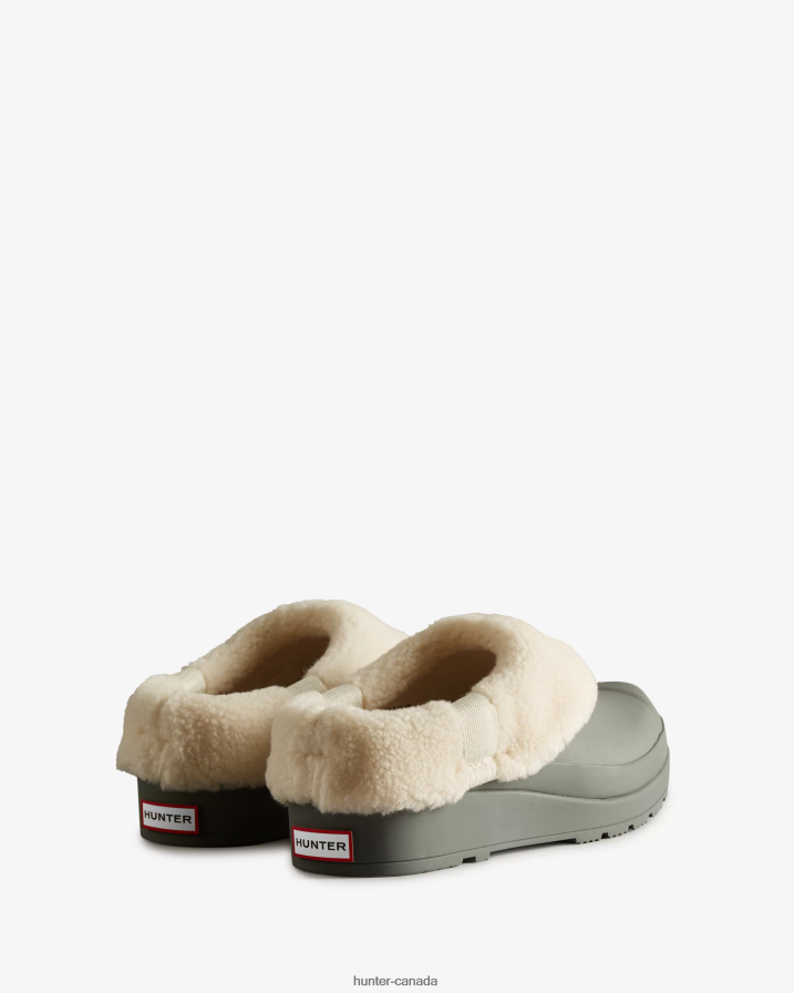208Z2Z329 Hunter Boots - Hunter Women Play Vegan Shearling Insulated Clogs Urban Grey