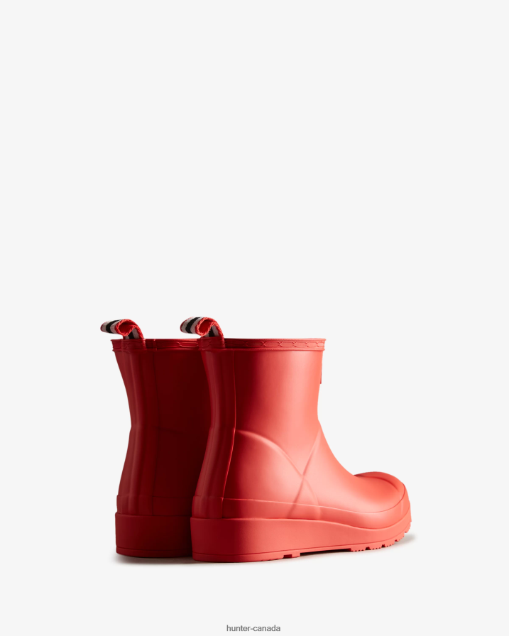 208Z2Z33 Hunter Boots - Hunter Women Play Short Rain Boots Logo Red