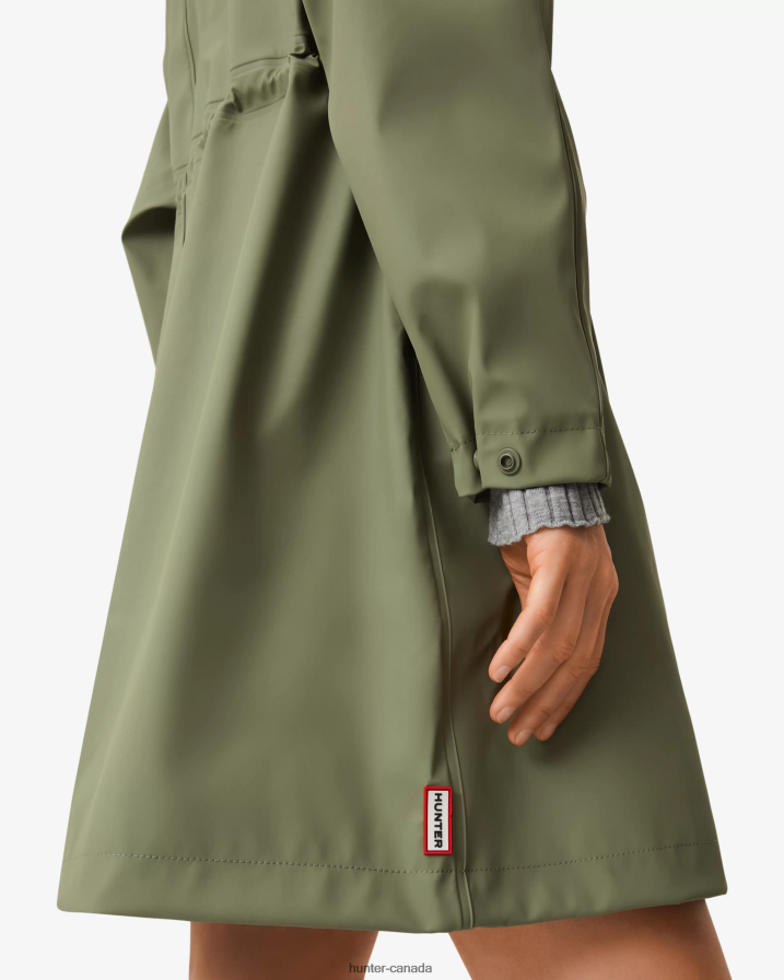 208Z2Z334 Hunter Canada - Hunter Women Lightweight Waterproof Parka Lichen Green
