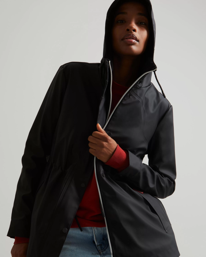 208Z2Z335 Hunter Boots Sale - Hunter Women Lightweight Waterproof Jacket Black